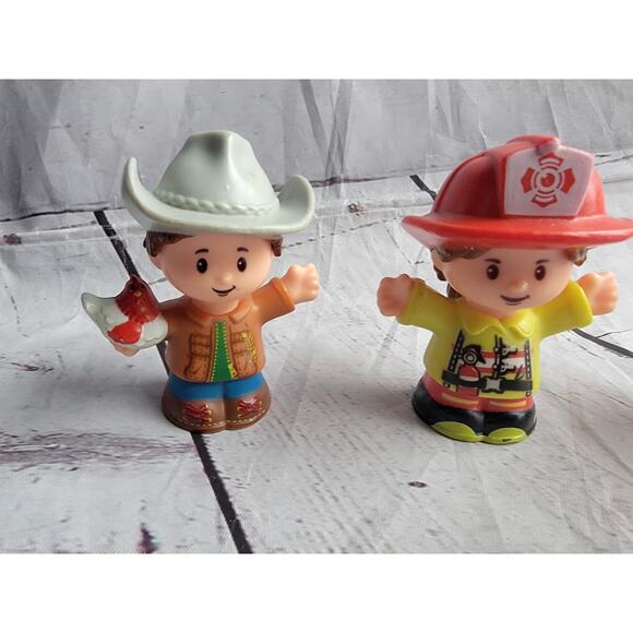 Little People Firefighter Cowboy Construction Worker Lot of 3 - Picture 2 of 6